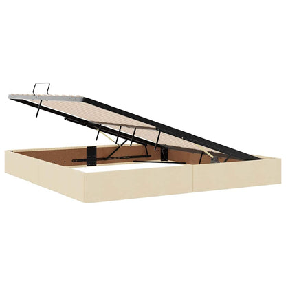 Letto con contenitore LED e materasso Crema 200 x 200 cm