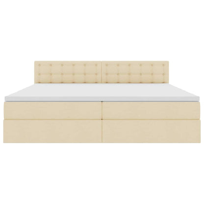Letto con contenitore LED e materasso Crema 200 x 200 cm
