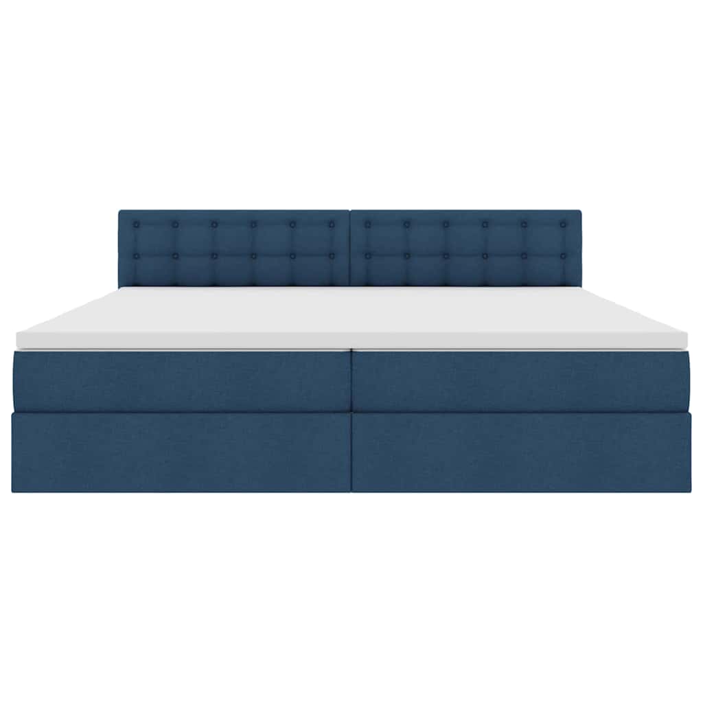 Letto con contenitore e LED con led Blu 200 x 200 cm Tessuto | homemem39