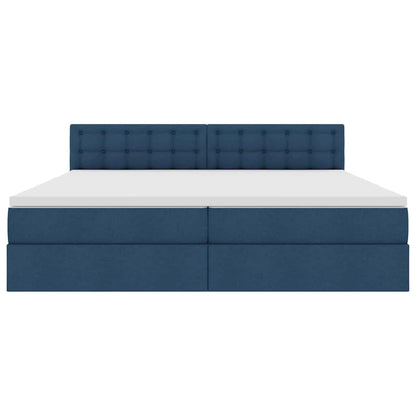 Letto con contenitore e LED con led Blu 200 x 200 cm Tessuto | homemem39