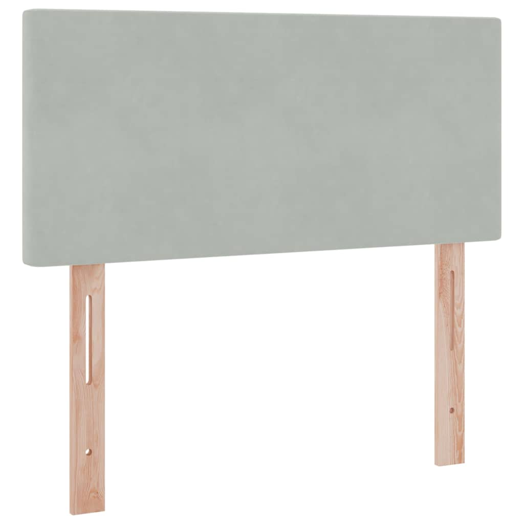 Letto con contenitore e LED Grigio chiaro 90 x 190 cm Velluto | homemem39