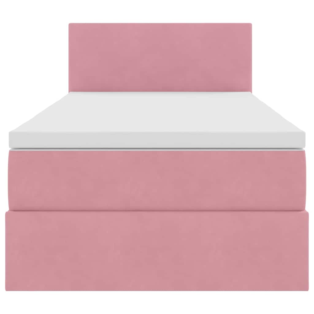 Letto con contenitore e LED con led Rosa 90 x 190 cm Velluto | homemem39