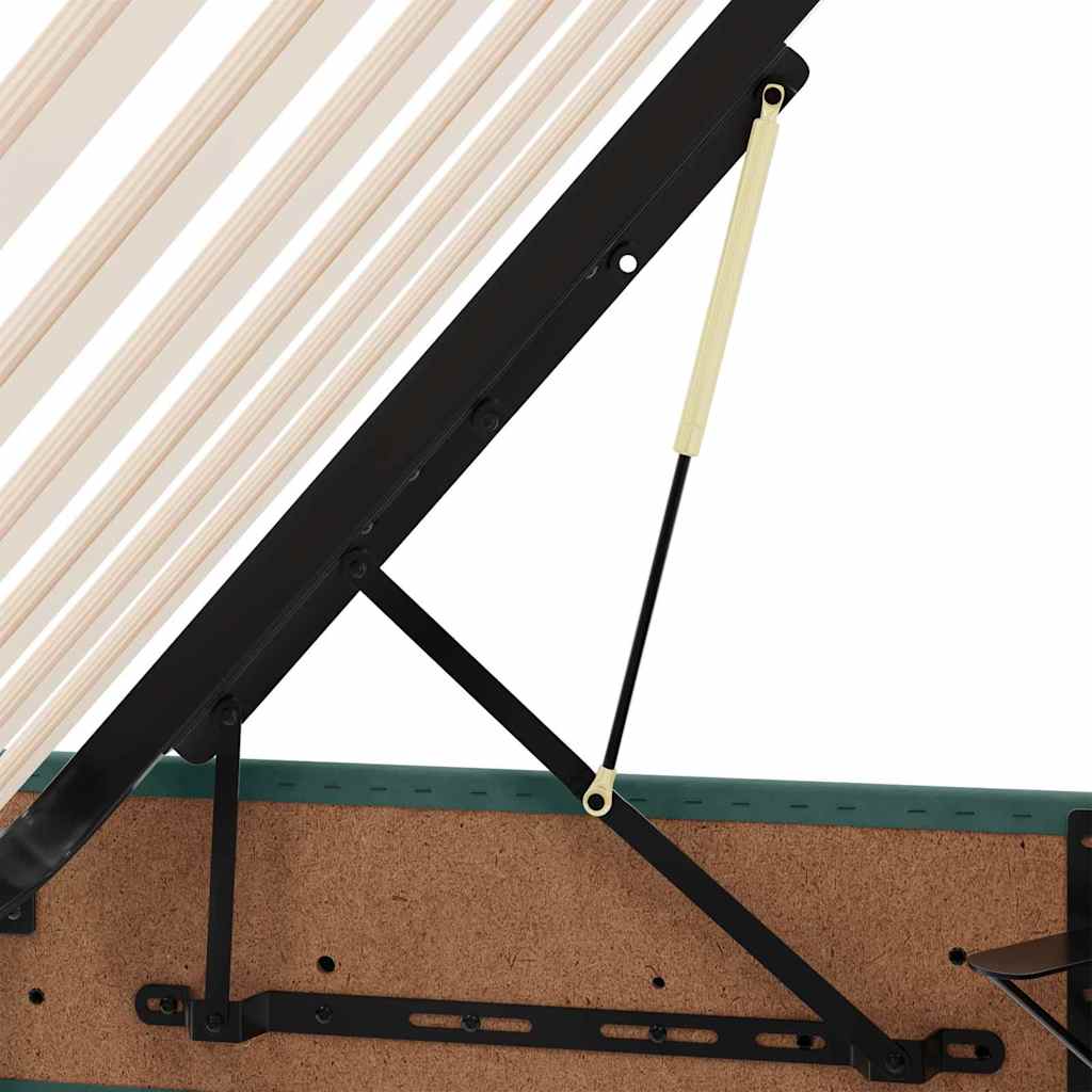 Letto con contenitore LED e materasso Verde Scuro 90 x 200 cm