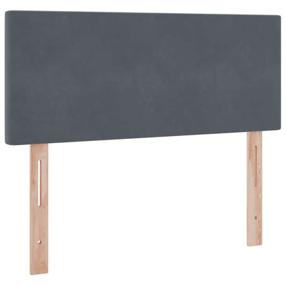 Letto con contenitore e LED Grigio scuro 120 x 190 cm Velluto | homemem39