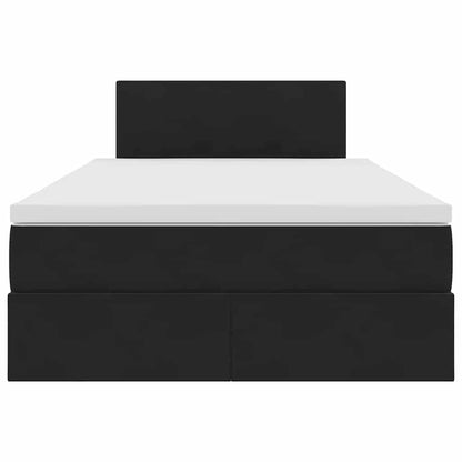 Letto con contenitore e LED con led Nero 120 x 190 cm Velluto | homemem39