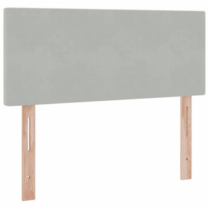 Letto con testiera Grigio chiaro 120 x 200 cm Velluto