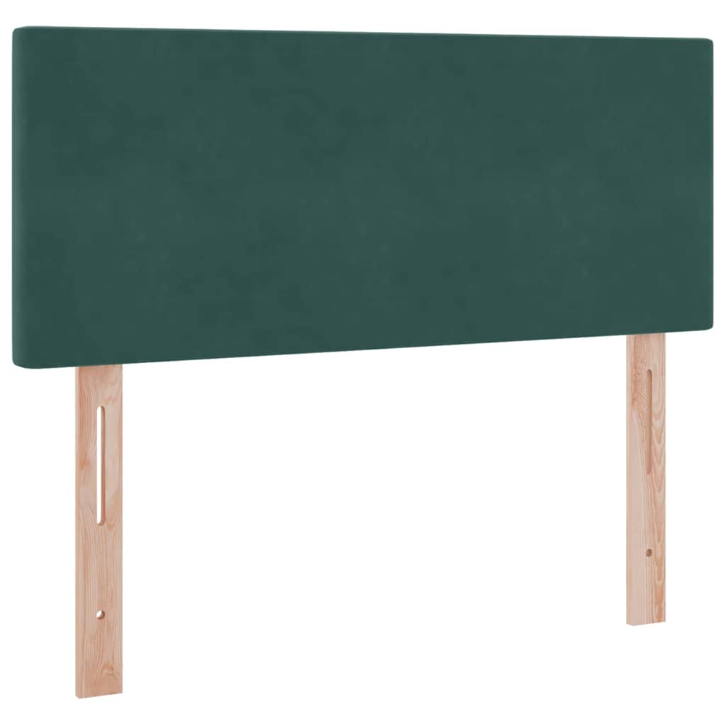 Letto con luci a strisce a LED Verde Scuro 120 x 200 cm Velluto