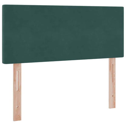 Letto con luci a strisce a LED Verde Scuro 120 x 200 cm Velluto
