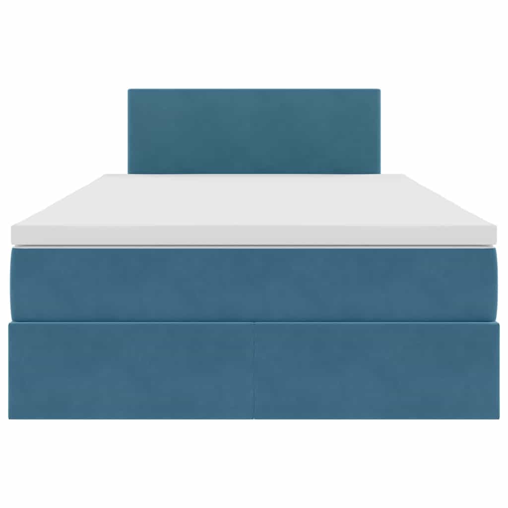 Letto con contenitore e LED Blu Scuro 120 x 200 cm Velluto | homemem39
