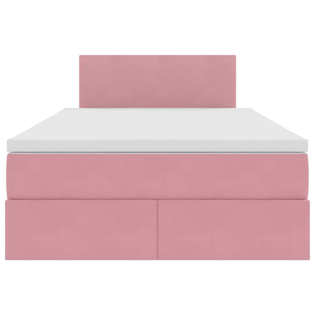 Letto con contenitore e LED Rosa 120 x 200 cm Velluto | homemem39