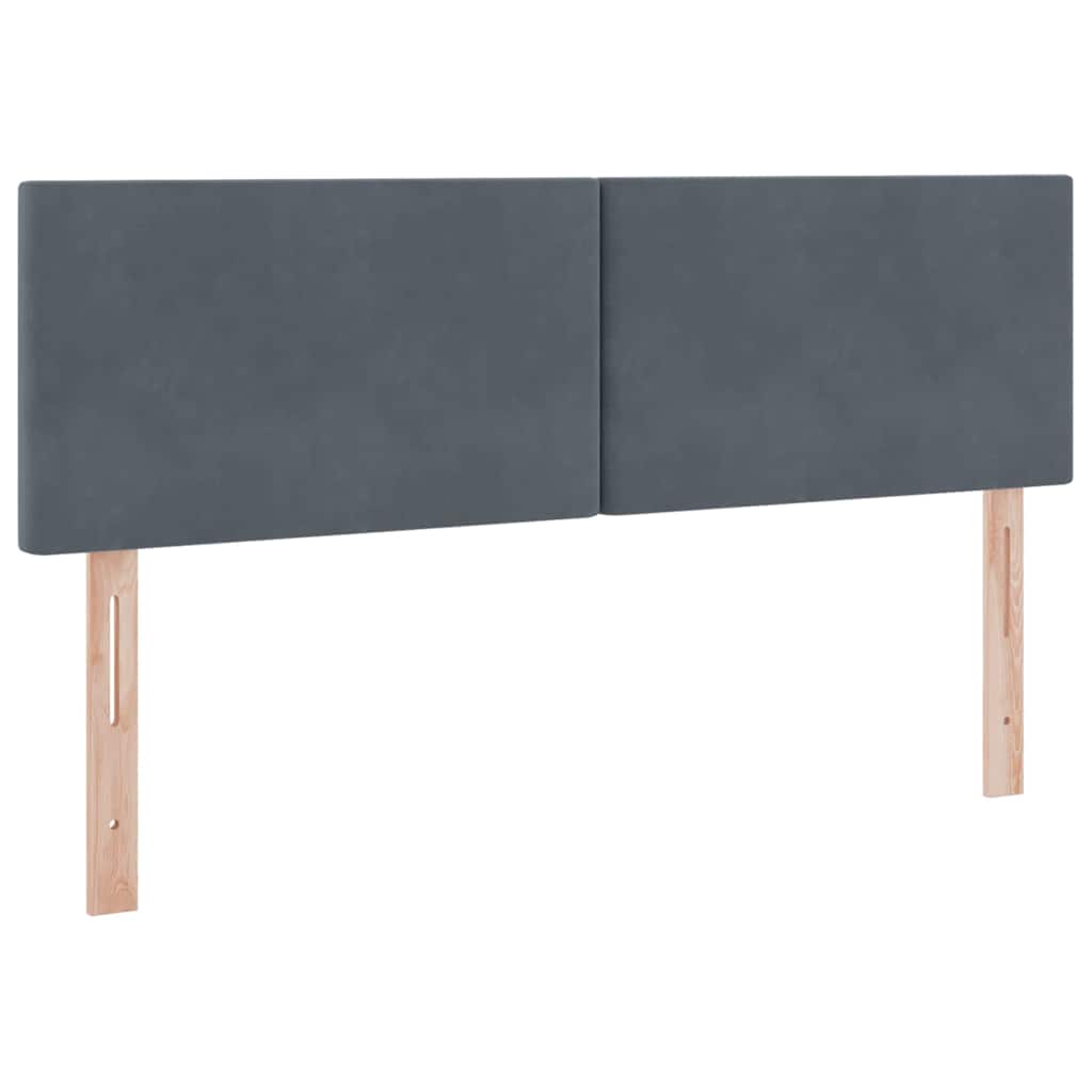 Letto con contenitore e LED Grigio scuro 140 x 190 cm Velluto | homemem39