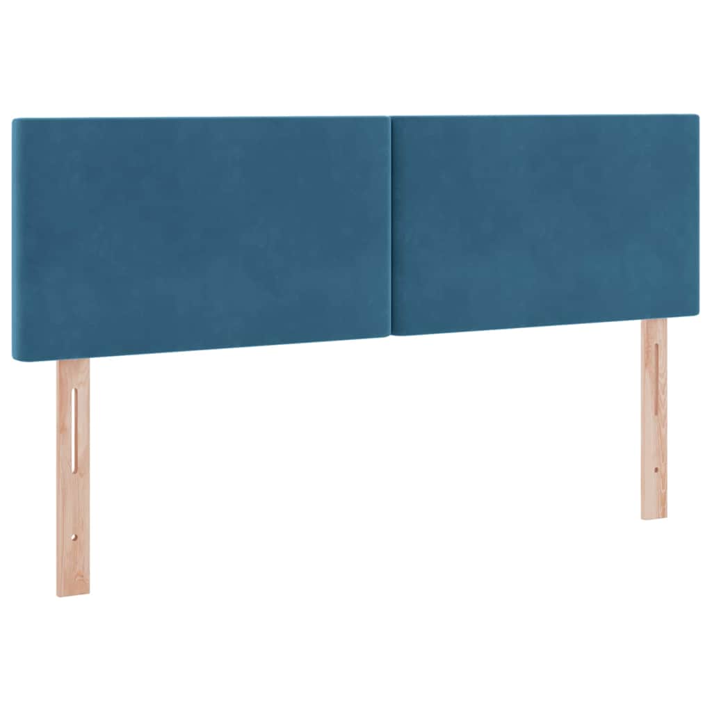 Letto con contenitore e LED Blu Scuro 140 x 190 cm Velluto | homemem39