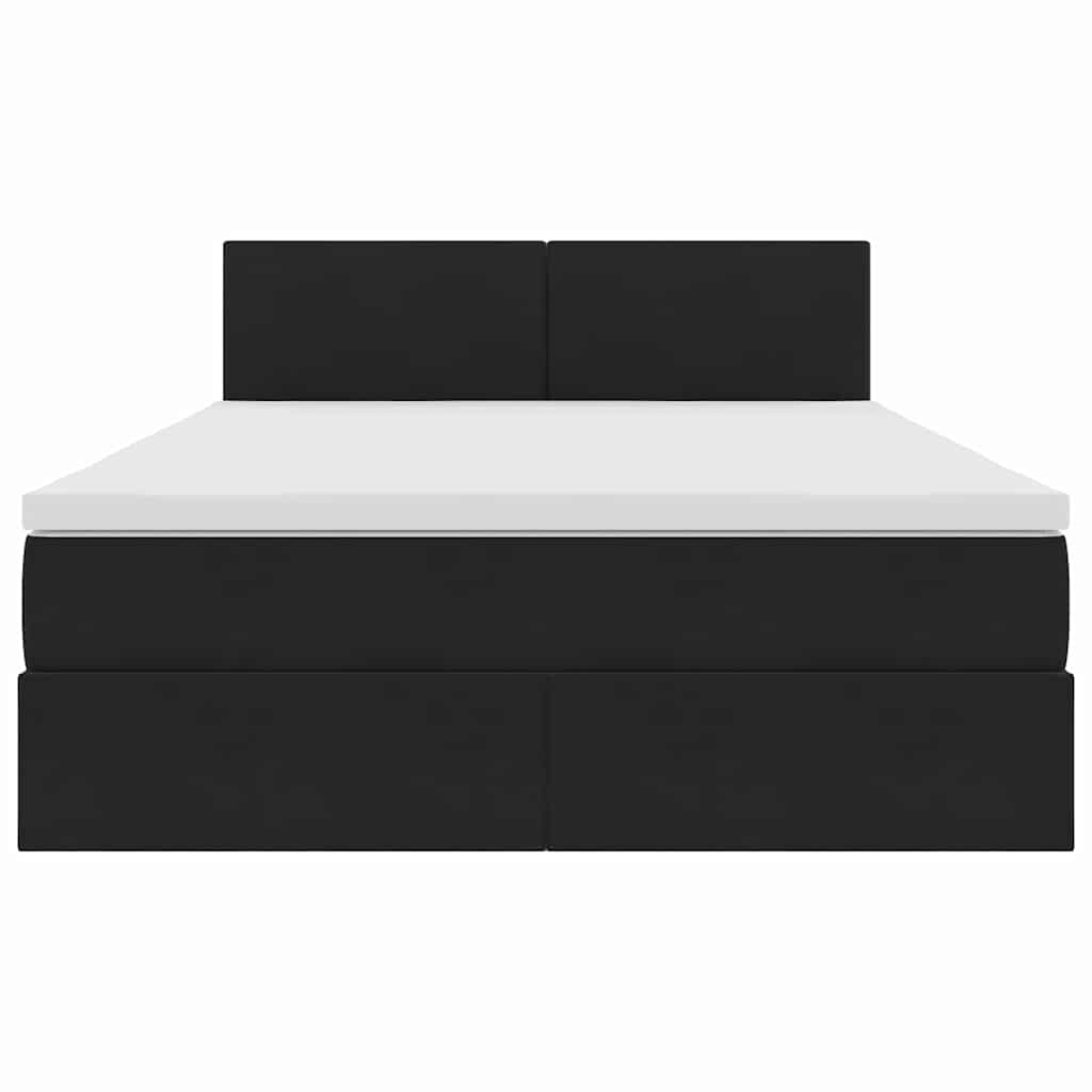 Letto con contenitore e LED con led Nero 140 x 200 cm Velluto | homemem39
