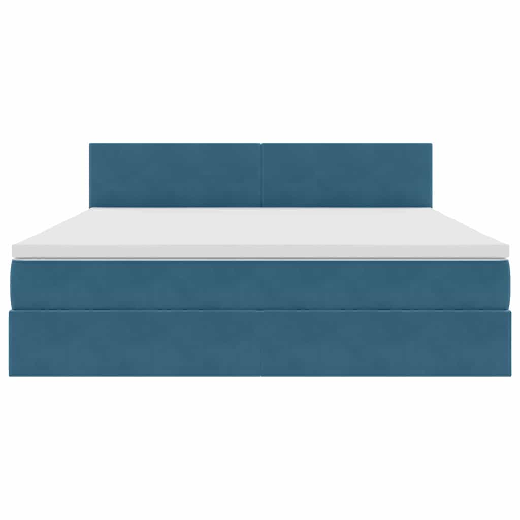 Letto con contenitore LED e materasso Blu Scuro 160 x 200 cm | homemem39