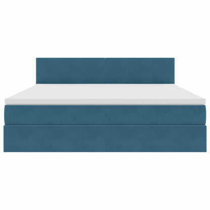 Letto con contenitore LED e materasso Blu Scuro 160 x 200 cm | homemem39