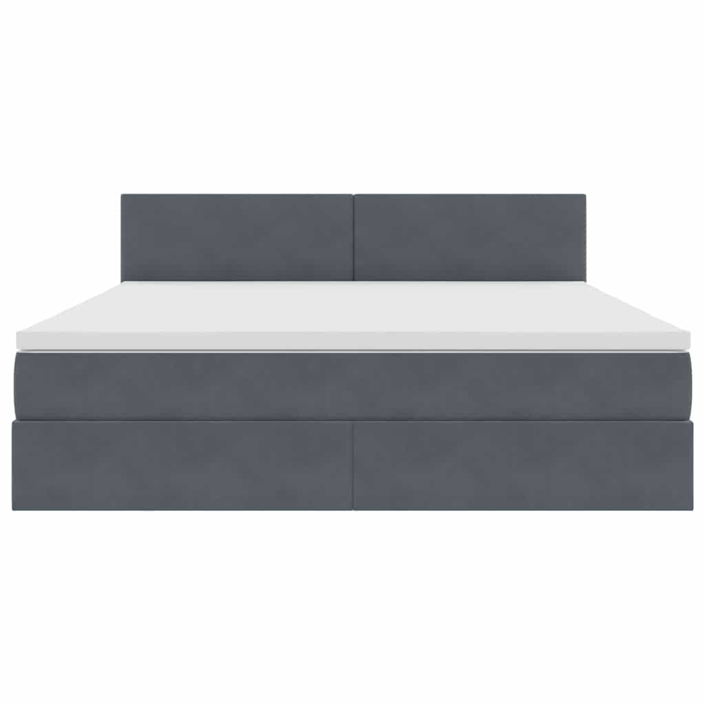 Letto con contenitore e LED Grigio scuro 180 x 200 cm Velluto | homemem39