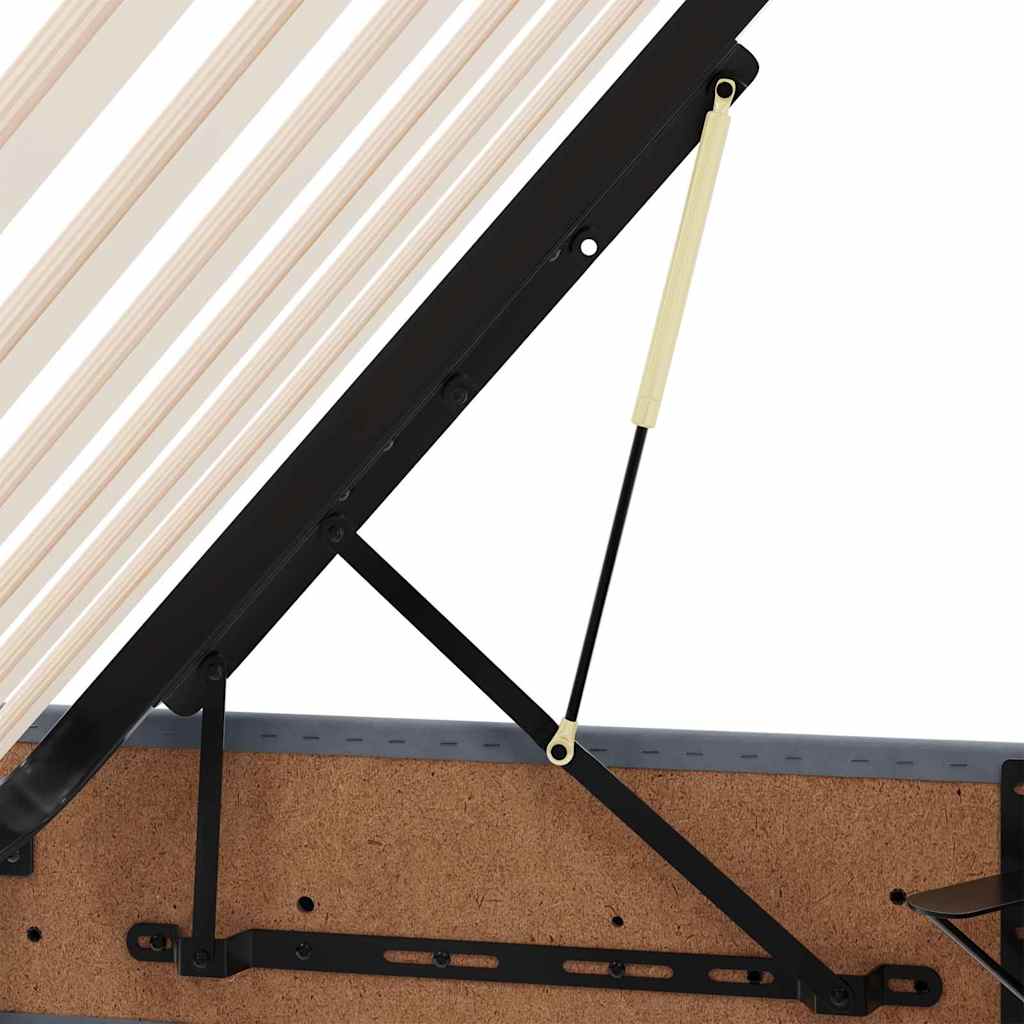 Letto con contenitore LED e materasso Grigio Scuro 200 x 200 cm | homemem39