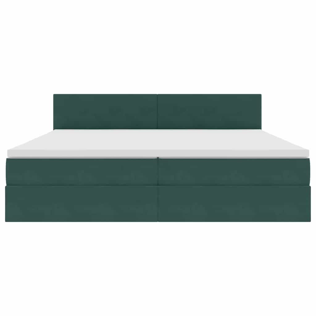 Letto con contenitore LED e materasso Verde Scuro 200 x 200 cm | homemem39