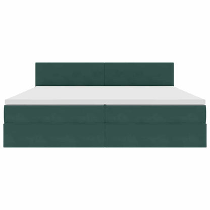 Letto con contenitore LED e materasso Verde Scuro 200 x 200 cm | homemem39