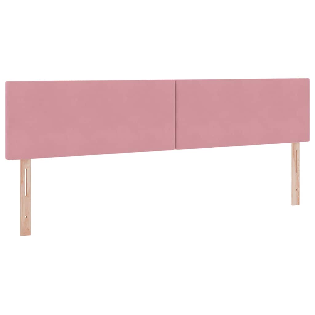 Letto con luci a strisce a LED Rosa 200 x 200 cm Velluto