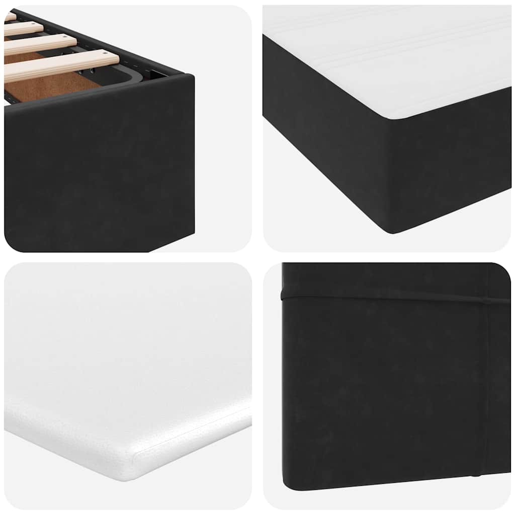 Letto con contenitore LED e materasso Nero 90 x 190 cm Velluto | homemem39