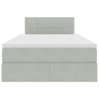 Letto con testiera Grigio chiaro 120 x 200 cm Velluto