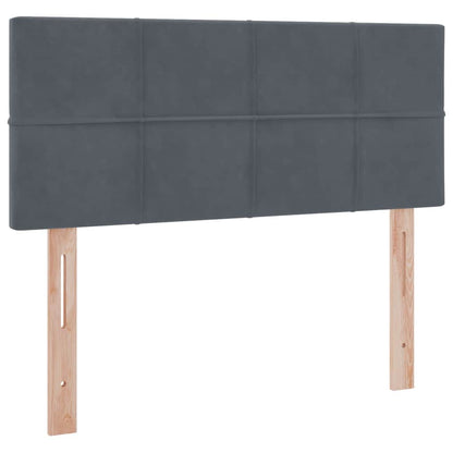 Letto con testiera Grigio scuro 120 x 200 cm Velluto