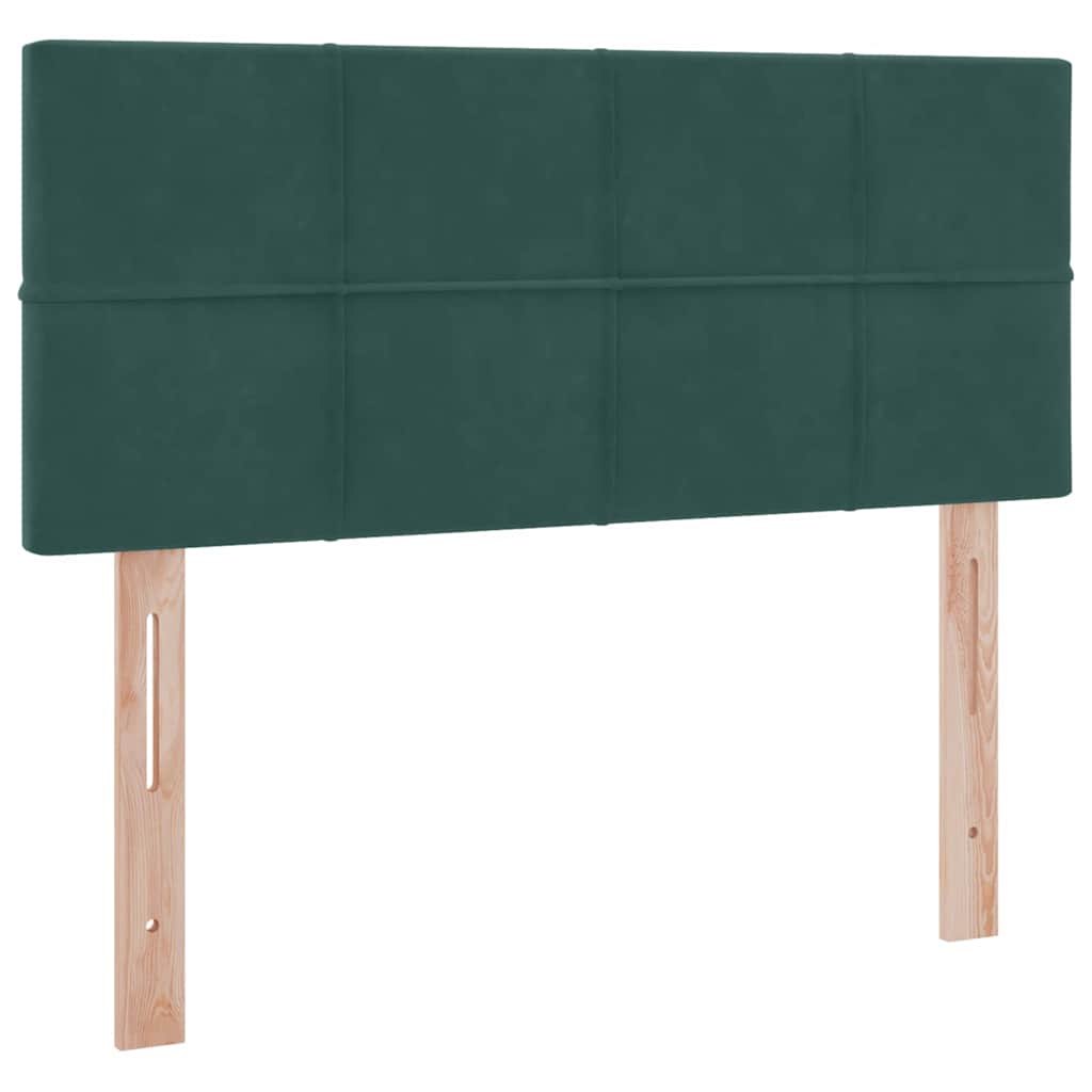Letto con luci a strisce a LED Verde Scuro 120 x 200 cm Velluto