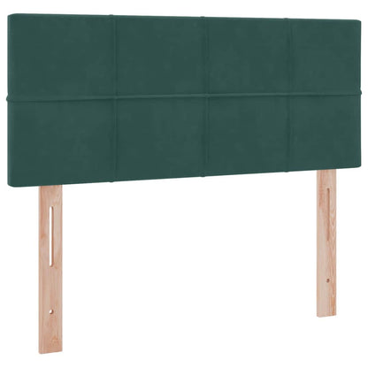 Letto con luci a strisce a LED Verde Scuro 120 x 200 cm Velluto