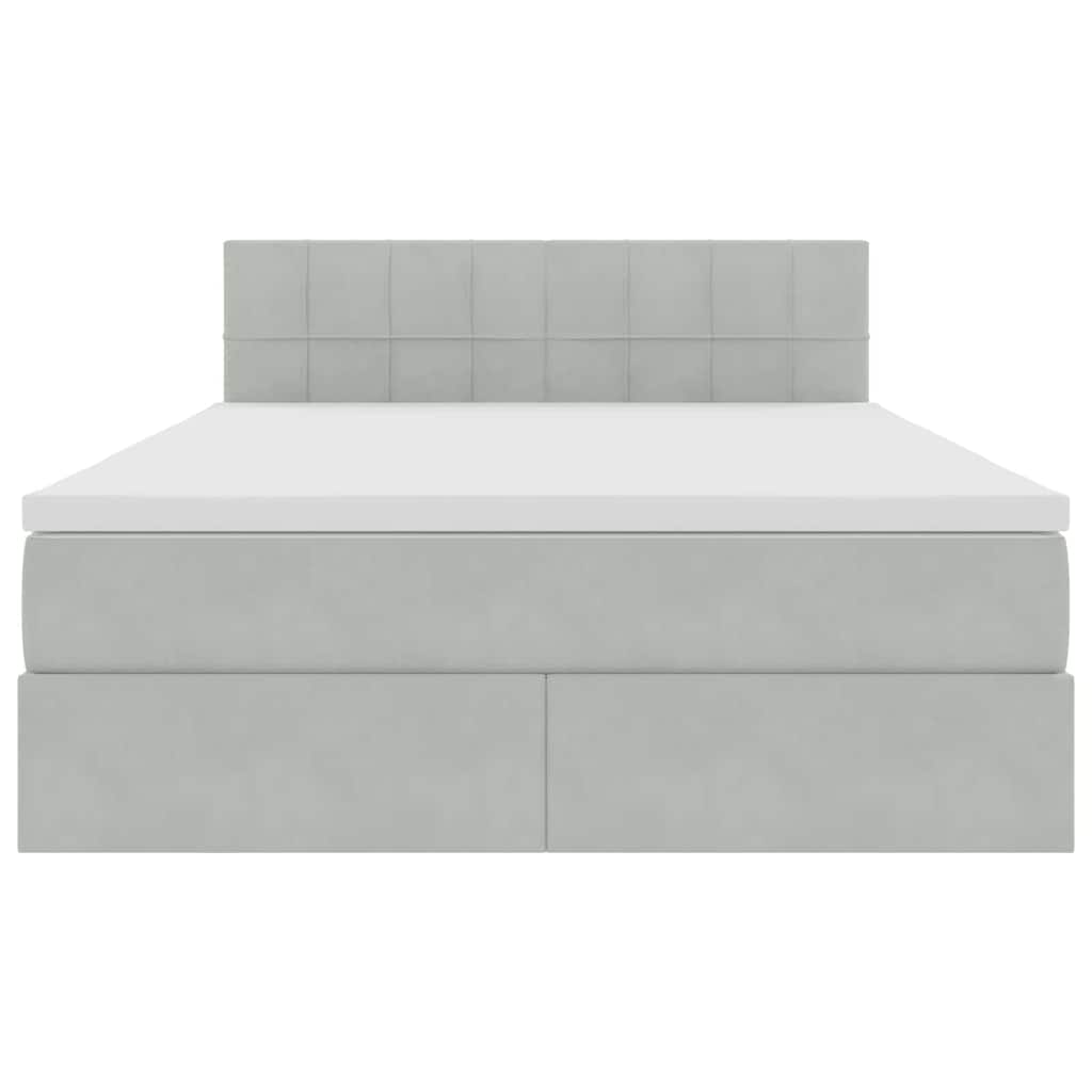 Letto con testiera Grigio chiaro 140 x 190 cm Velluto