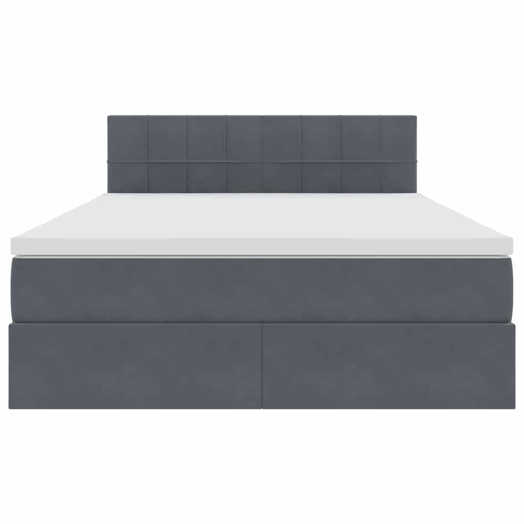Letto con contenitore LED e materasso Grigio Scuro 140 x 190 cm | homemem39
