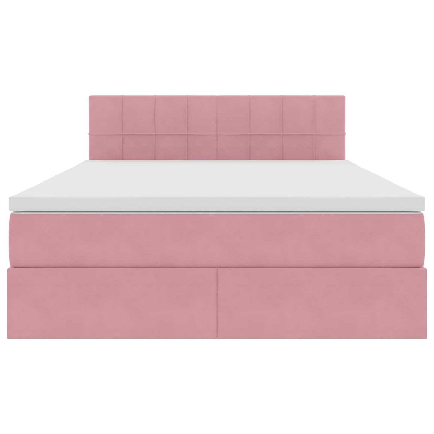 Letto con contenitore e LED Rosa 140 x 190 cm Velluto