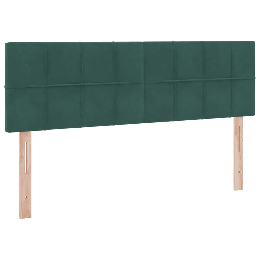 Letto con luci a strisce a LED Verde Scuro 140 x 200 cm Velluto