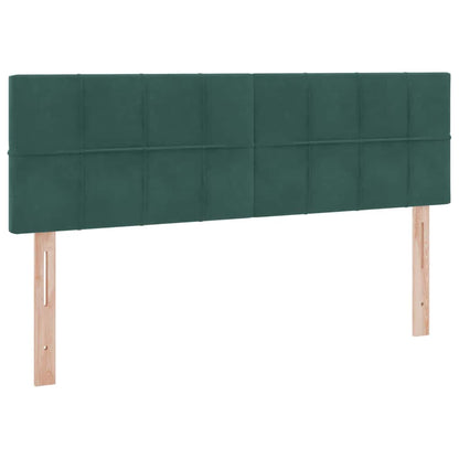 Letto con luci a strisce a LED Verde Scuro 140 x 200 cm Velluto