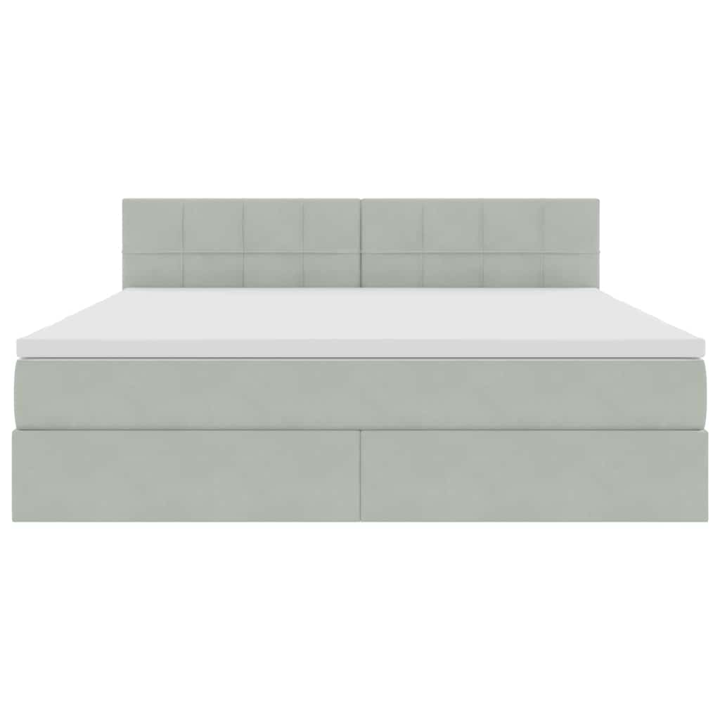 Letto con testiera Grigio chiaro 180 x 200 cm Velluto