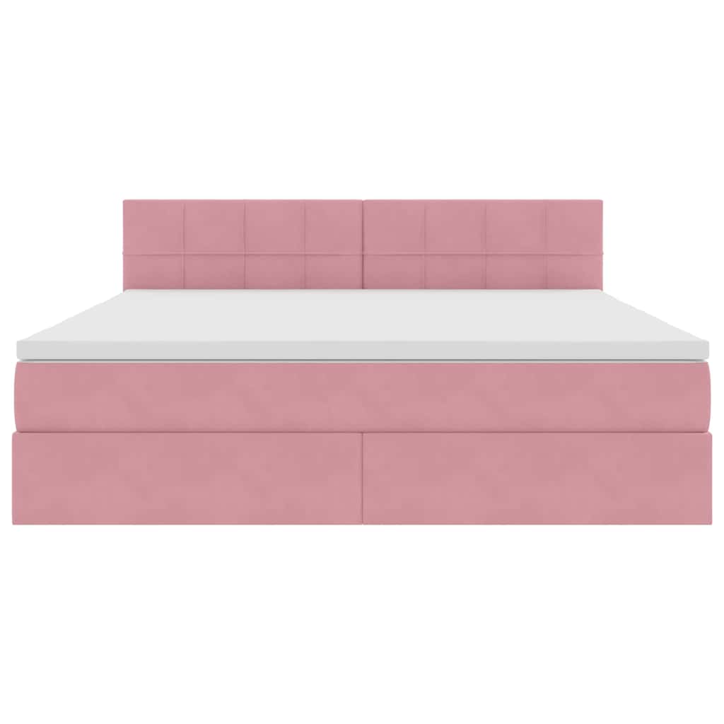 Letto con contenitore LED e materasso Rosa 180 x 200 cm Velluto | homemem39