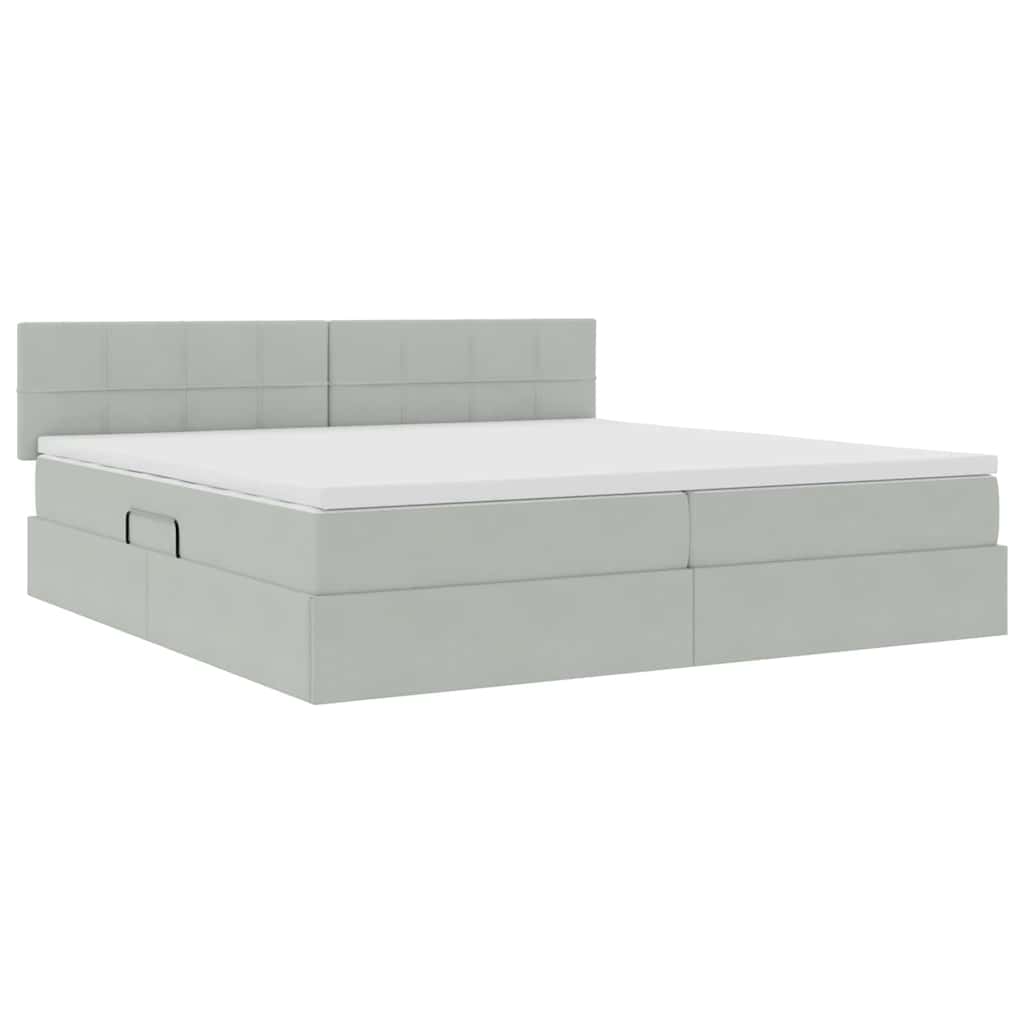 Letto con contenitore LED e materasso Grigio Chiaro | homemem39