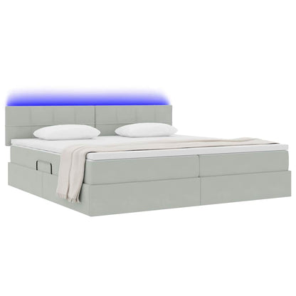 Letto con contenitore LED e materasso Grigio Chiaro | homemem39