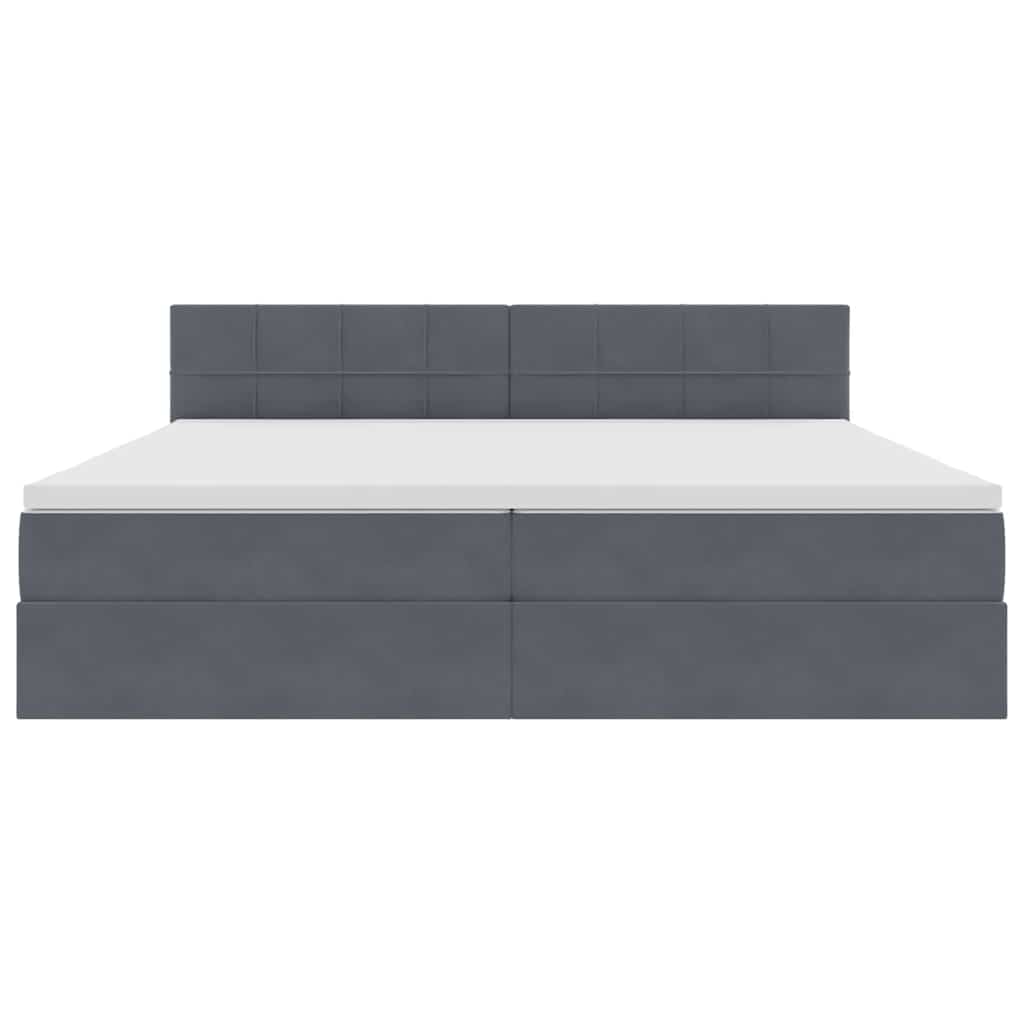 Letto con contenitore LED e materasso Grigio Scuro 200 x 200 cm | homemem39