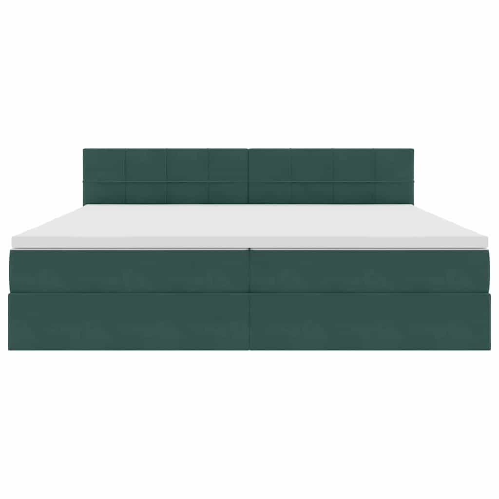 Letto con contenitore LED e materasso Verde Scuro 200 x 200 cm | homemem39