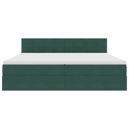Letto con contenitore LED e materasso Verde Scuro 200 x 200 cm | homemem39