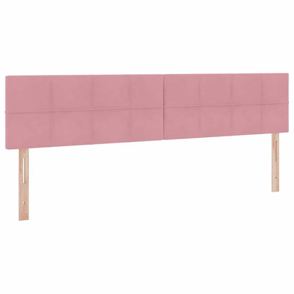 Letto con luci a strisce a LED Rosa 200 x 200 cm Velluto