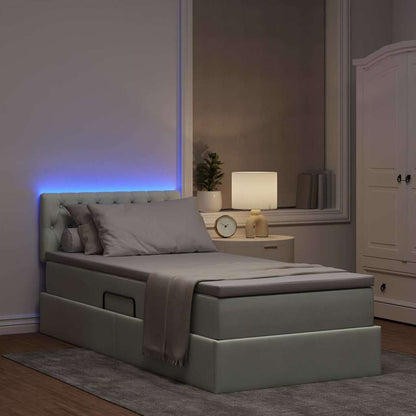Letto con contenitore LED e materasso Grigio Chiaro 90 x 190 cm | homemem39