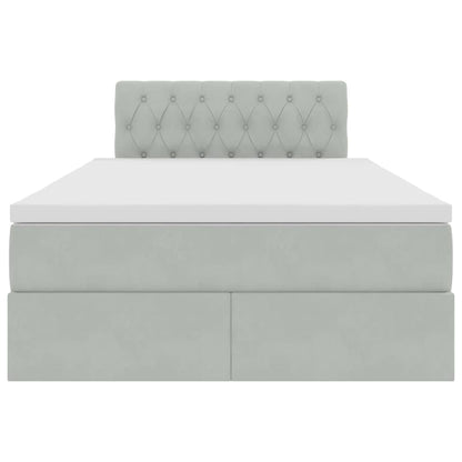 Letto con testiera Grigio chiaro 120 x 200 cm Velluto