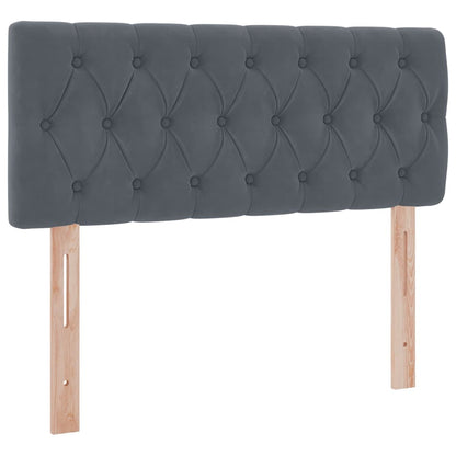 Letto con testiera Grigio scuro 120 x 200 cm Velluto