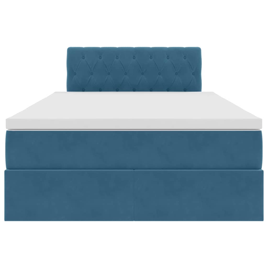 Letto con luci a strisce a LED Blu Scuro 120 x 200 cm Velluto