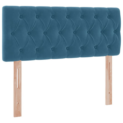 Letto con luci a strisce a LED Blu Scuro 120 x 200 cm Velluto