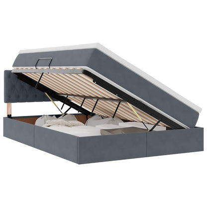 Letto con contenitore LED e materasso Grigio Scuro 140 x 190 cm | homemem39