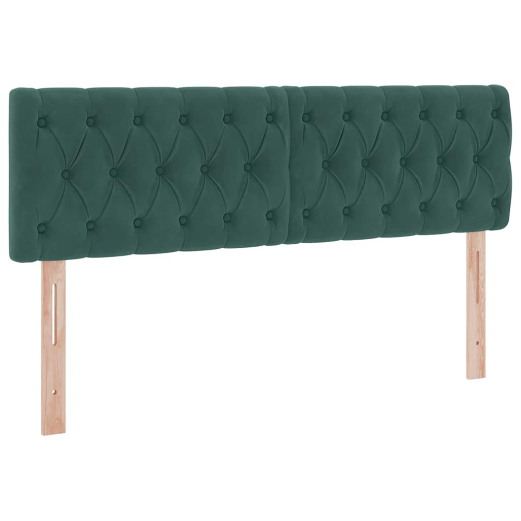 Letto con luci a strisce a LED Verde Scuro 140 x 200 cm Velluto