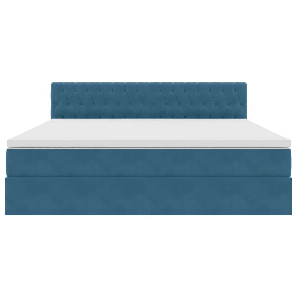 Letto con contenitore LED e materasso Blu Scuro 160 x 200 cm | homemem39